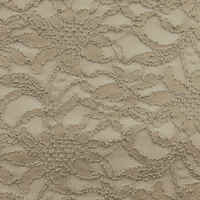 Tan Flowers All Over Stretch Lace Fabric