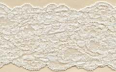 3 1/2" Floral White Stretch Lace