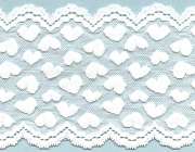 4 1/8" White Hearts Stretch Lace