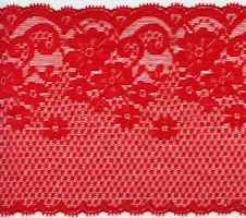 4 1/2" Chinese Red Stretch Lace